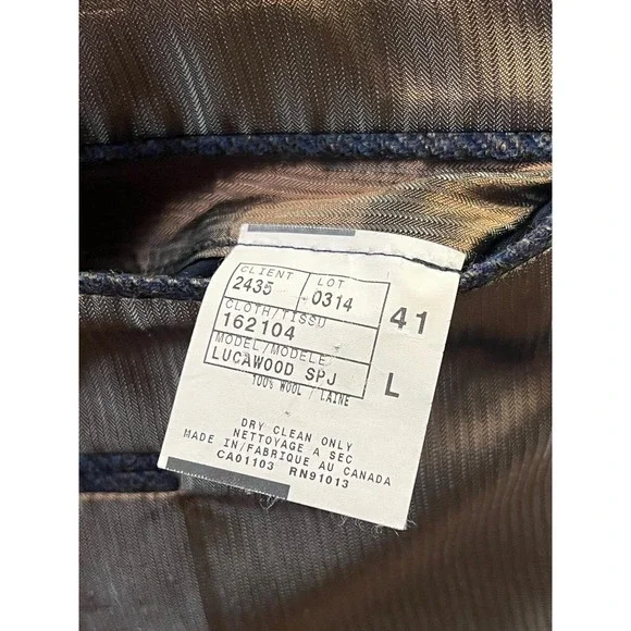 Jack Victor Jacket Blazer Notched Lapel 2-Button Classic Modern‎ Mens Size 41L